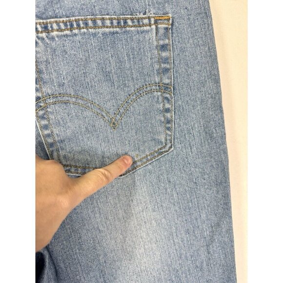 Vintage Levis 519 Low Flare Leg Jeans 13L Jr 35x32 Blue Stretch Light Wash Y2K - Picture 4 of 10